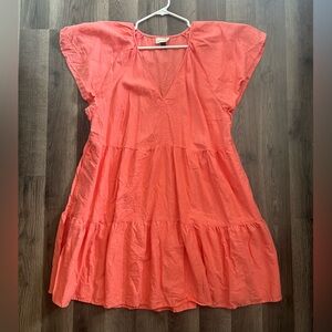 Peach v-neck flutter sleeve Universal Thread dress. Never worn! Size 1X